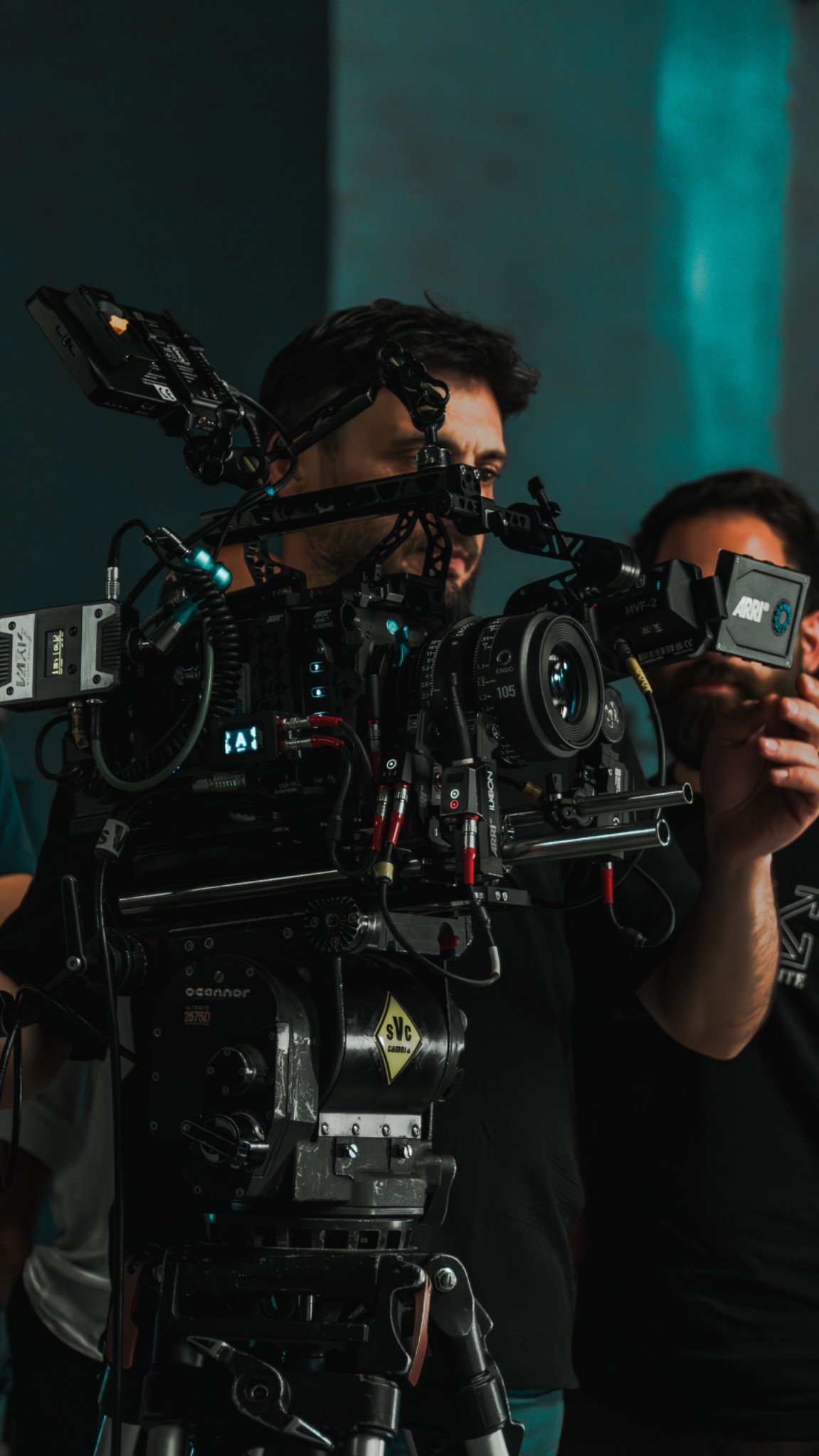 Professional cinema camera on set